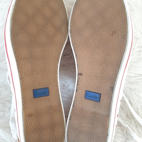 Keds X Kate Spade Red and White Striped Lace Up Sneakers - Picture 4 of 11